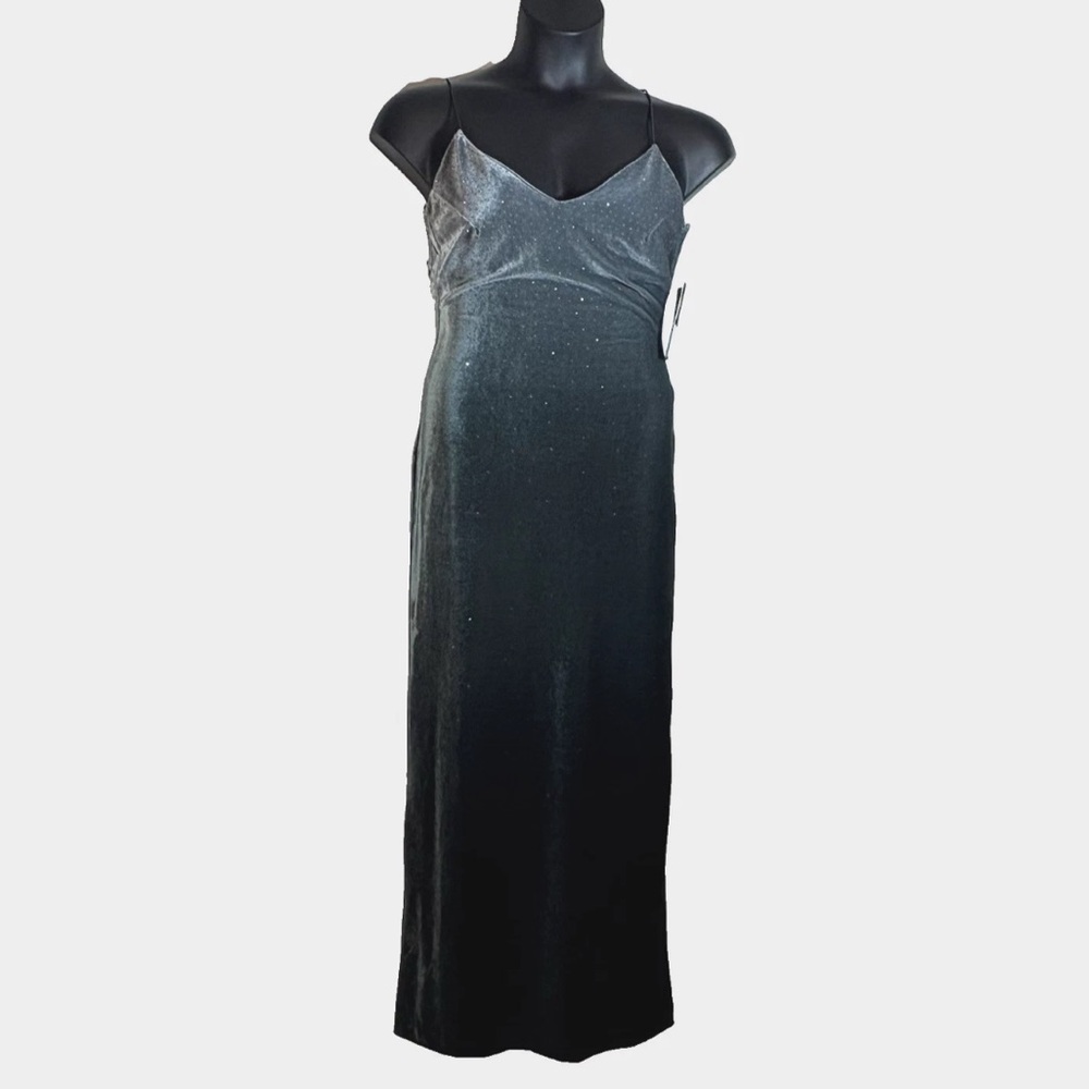 Vtg New Rampage Dress Y2K S Long Velvet Stretch
Ombre Green Maxi gown party danc